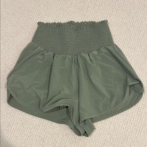 Aerie High-Waisted Olive Athletic Shorts